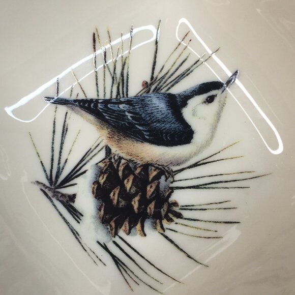 Lenox Nuthatch Bird Dish Winter by Catherine McClung Greetings Dipping Bowl - Picture 5 of 12